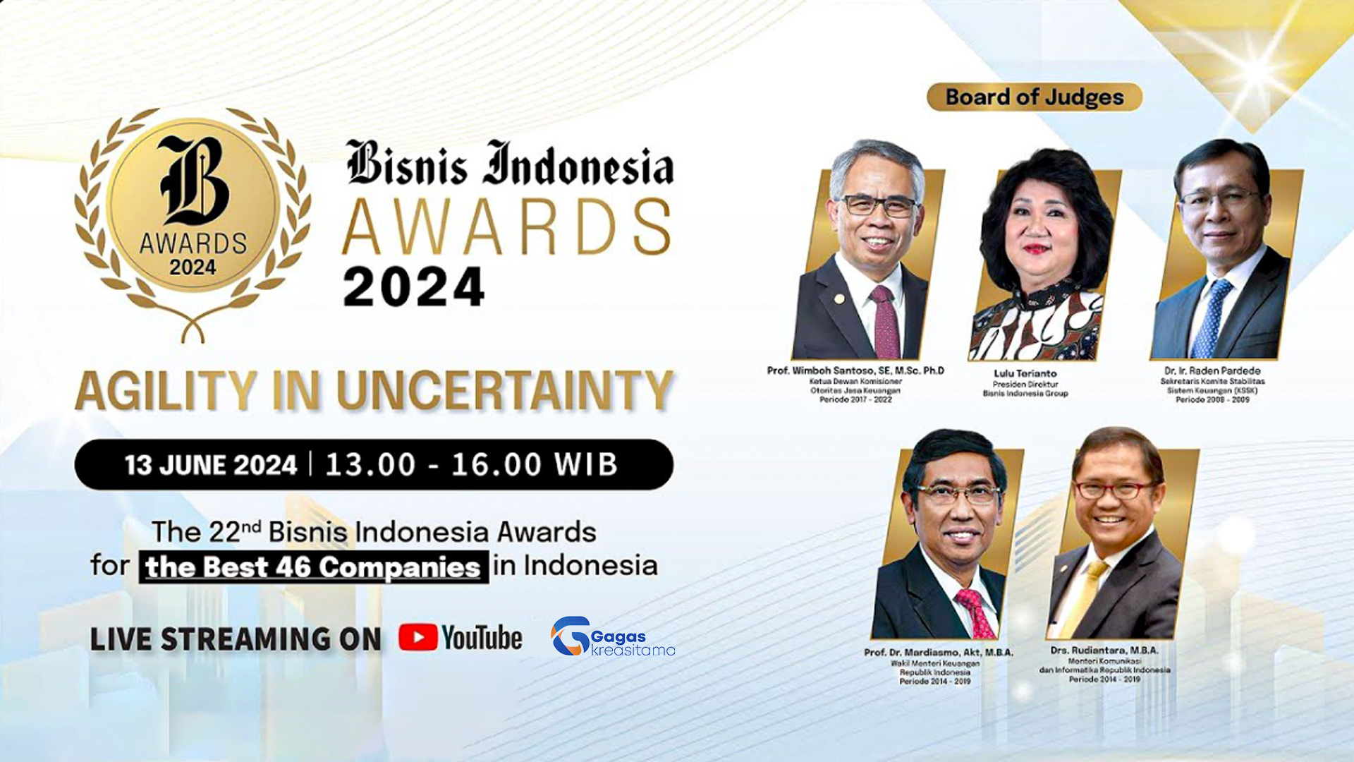 Bisnis Indonesia Group Kembali Menggelar Bisnis Indonesia Awards 2024 Dengan Tema "Agility in Uncertainty".