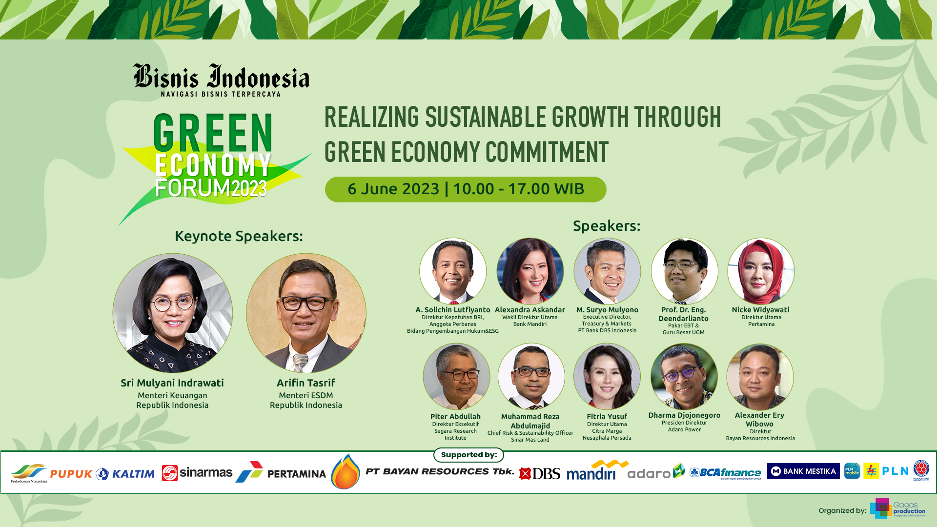 Bisnis Indonesia Green Economy Forum 2023 Day 1 - Realizing Sustainable Growth through Green Economy Commitment