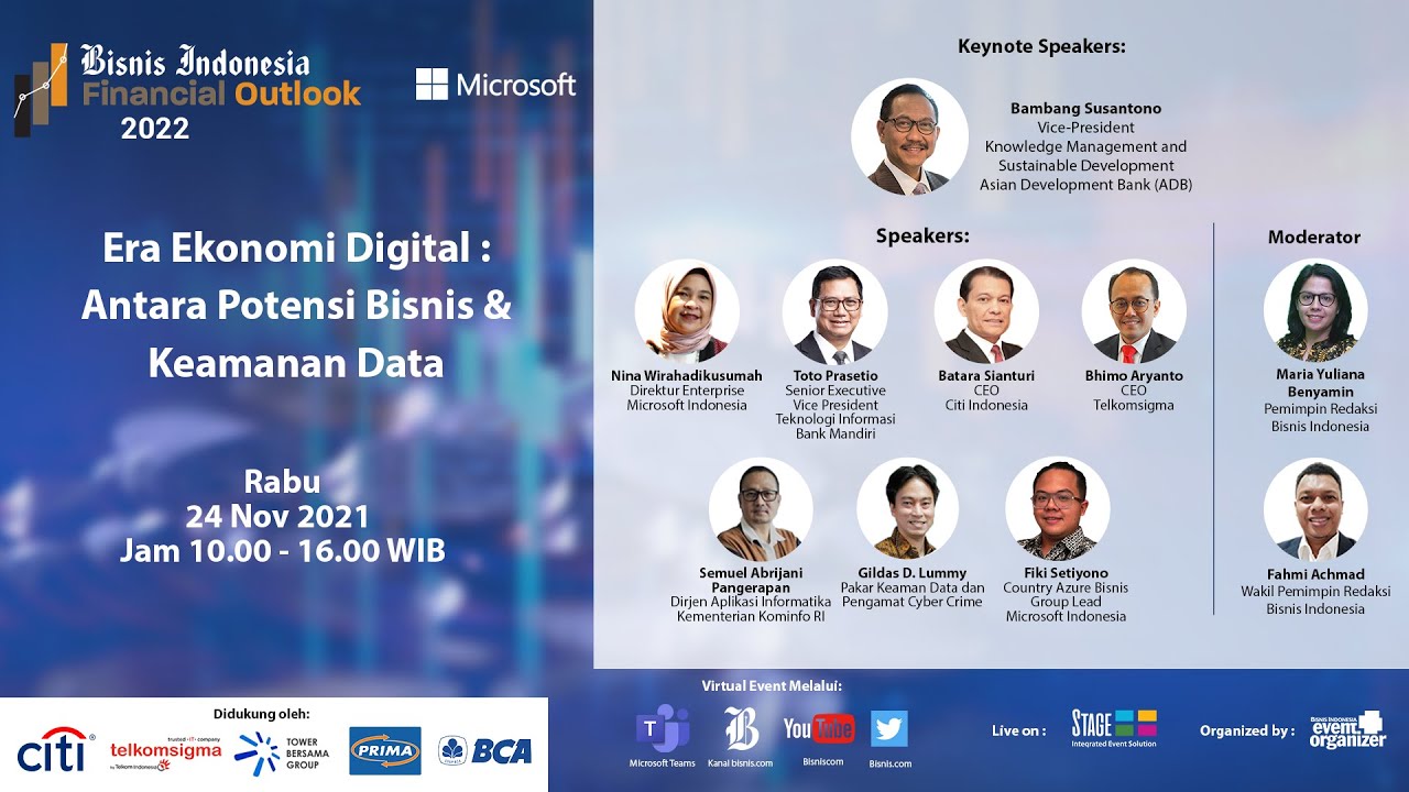 Bisnis Indonesia Financial Outlook (BIFO) 2022: Era Ekonomi Digital: Antara Potensi Bisnis & Keamanan Data [HARI PERTAMA]